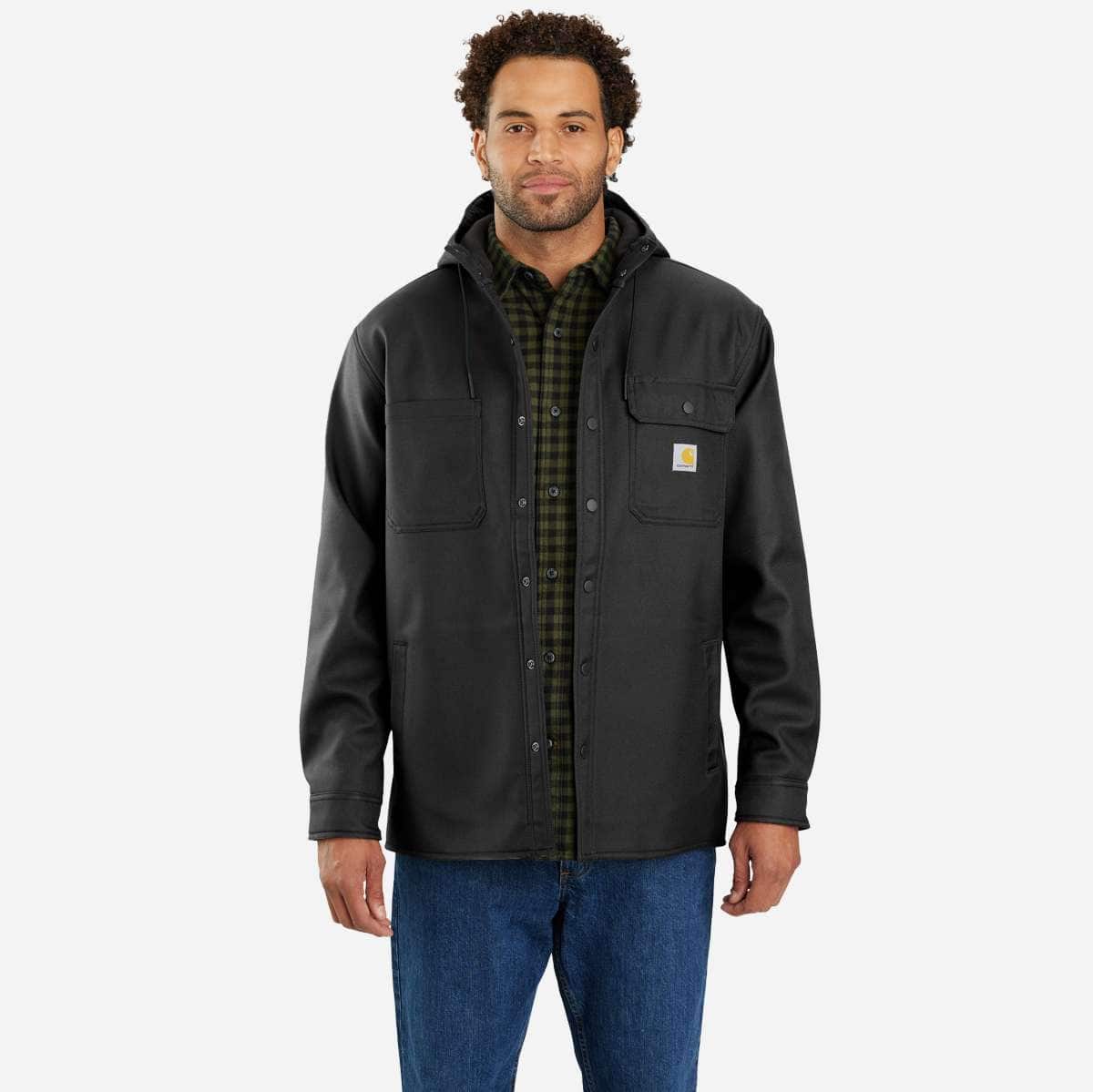 Carhartt Rain Defender Heavyweight Shirt Jac — Black, manufacturer product photo