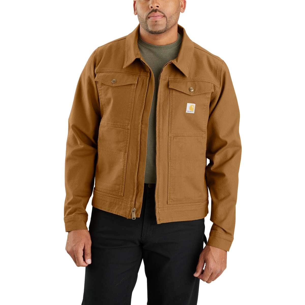 Carhartt Rugged Flex® Relaxed Fit Duck Jacket - 1 Warm Rating — Carhartt Brown, manufacturer product image