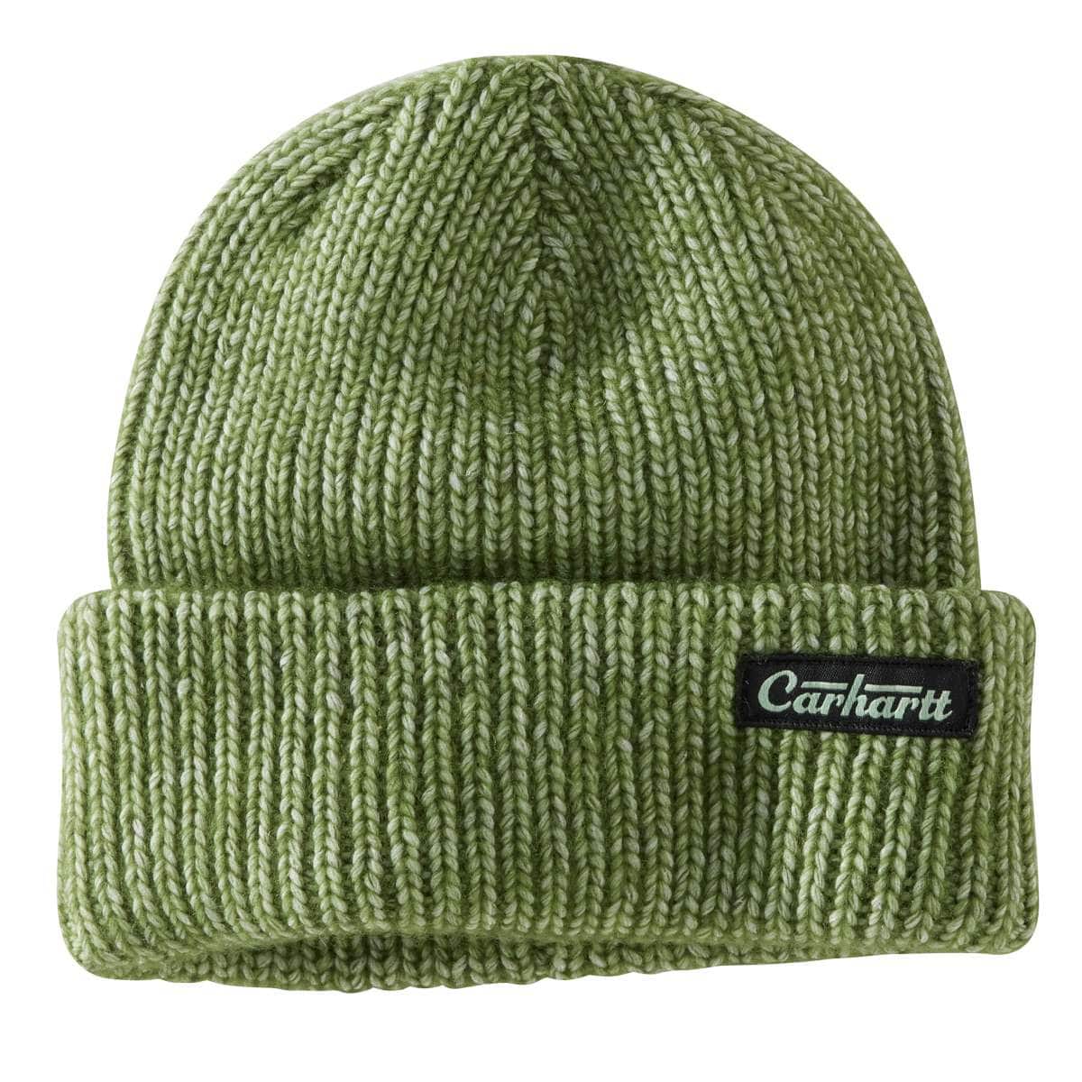 Carhartt Rib Knit Carhartt Patch Beanie — GD3-Chive, manufacturer product photo