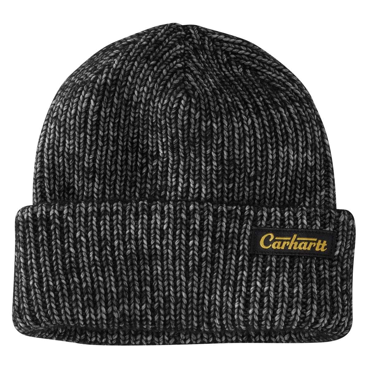 Carhartt Rib Knit Carhartt Patch Beanie — N04-Black, manufacturer product photo