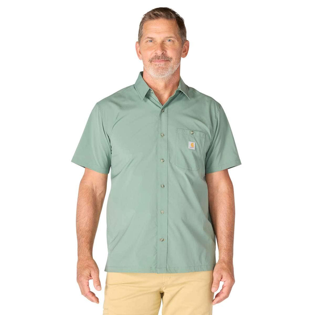 Carhartt Force Sun Defender™ Relaxed Fit Lightweight Short-Sleeve Shirt — GN7-Green Slate, manufacturer product photo