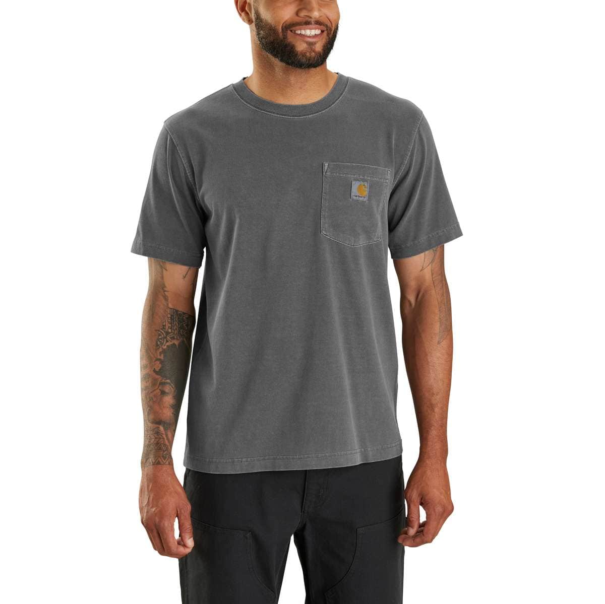 Carhartt Relaxed Fit Midweight Short-Sleeve Garment Dyed Pocket T-Shirt — Shadow-029, manufacturer product photo