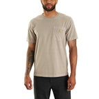 Carhartt Relaxed Fit Midweight Short-Sleeve Garment Dyed Pocket T-Shirt — Greige-E00, manufacturer product photo