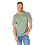Carhartt Relaxed Fit Midweight Short-Sleeve Garment Dyed Pocket T-Shirt — Green Slate-GN7, manufacturer product photo