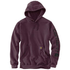 Carhartt Re-Engineered Relaxed Fit Midweight Garment Dyed French Terry Graphic Sweatshirt — RF2-Deep Cherrywood, manufacturer product photo