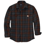 Carhartt Loose Fit Heavyweight Flannel Long-Sleeve Plaid Shirt - 106356 — B80-Mocha, manufacturer product photo