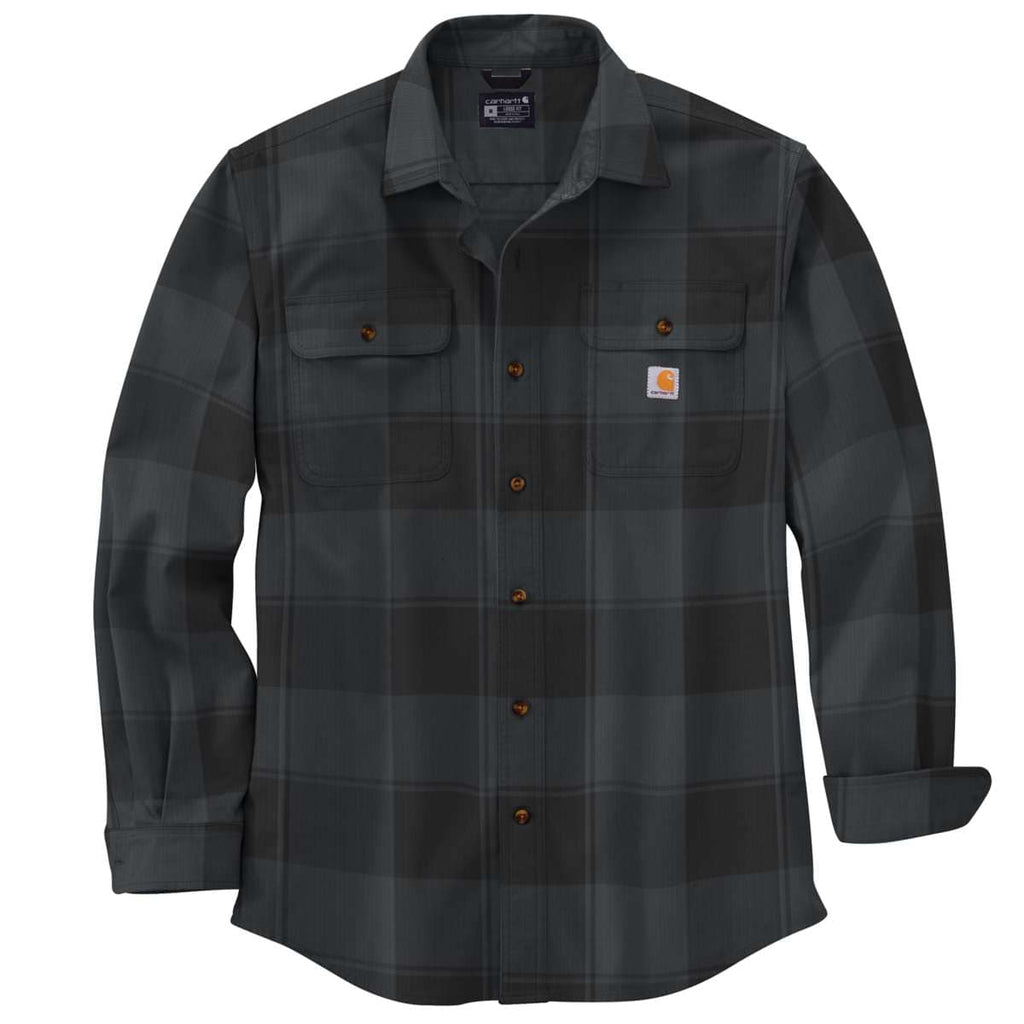 Carhartt Loose Fit Heavyweight Flannel Long-Sleeve Plaid Shirt - 106356 — Black-BLK, manufacturer product photo