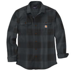Carhartt Loose Fit Heavyweight Flannel Long-Sleeve Plaid Shirt - 106356 — Black-BLK, manufacturer product photo