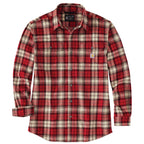 Carhartt Loose Fit Heavyweight Flannel Long-Sleeve Plaid Shirt - 106356 — Crabapple-R99, manufacturer product photo