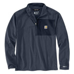 Carhartt Force® Relaxed Fit Mock Neck Half-Zip T-Shirt — Deep Smoke Blue-HV8, manufacturer product photo