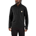 Carhartt Force® Relaxed Fit Mock Neck Half-Zip T-Shirt — Black-N04, manufacturer product photo