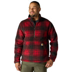 Carhartt Loose Fit Fleece Pullover — RD5-Industry Red Ombre Plaid, manufacturer product photo