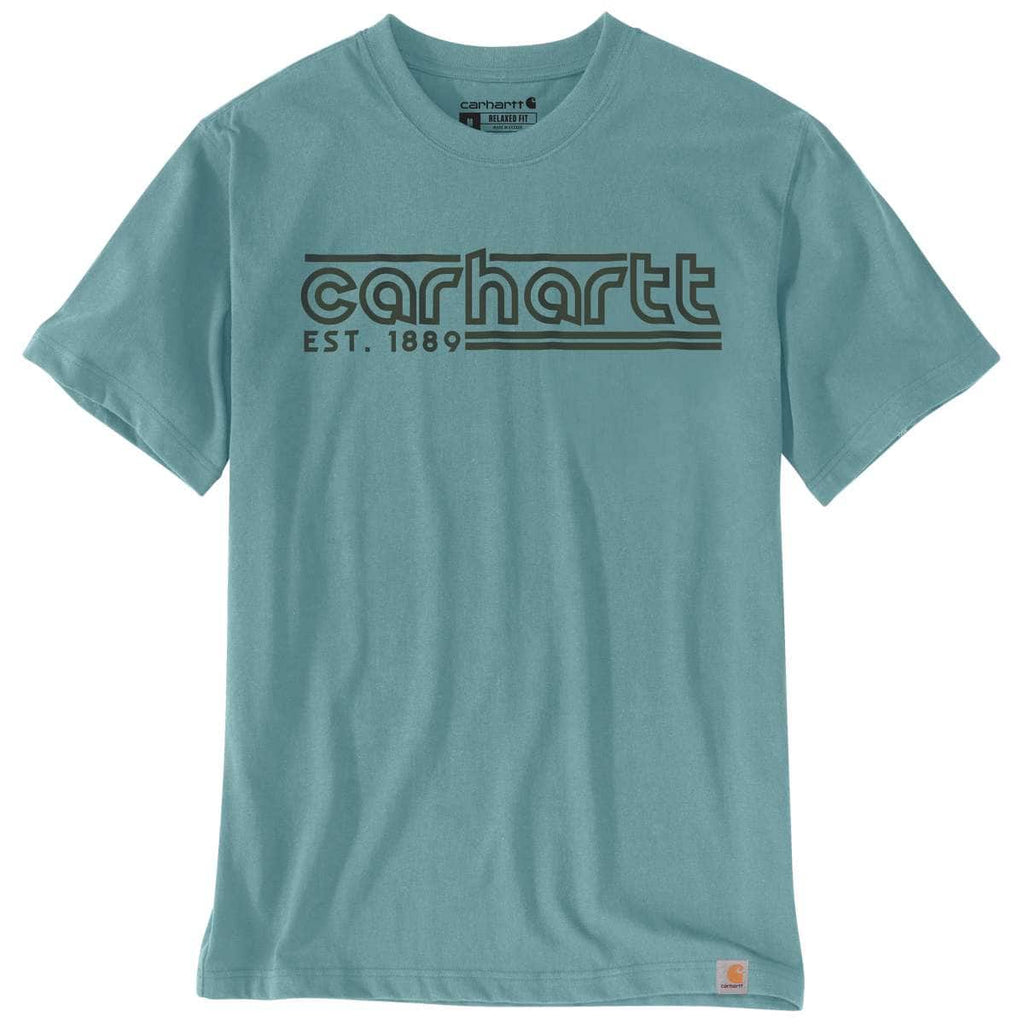 Carhartt Relaxed Fit Lightweight Short-Sleeve Logo Graphic T-Shirt — HL0-Summer Blue, manufacturer product image