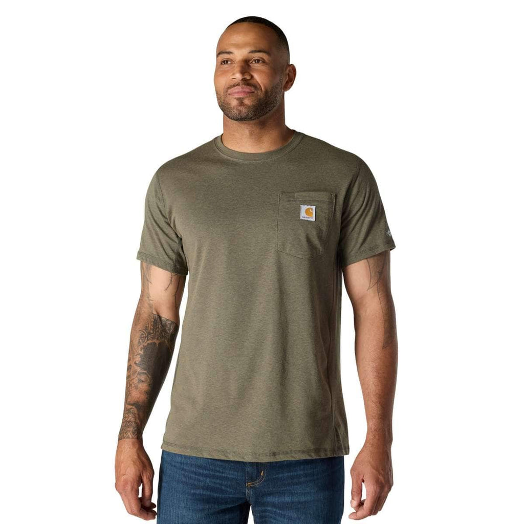 Carhartt Force Relaxed T-Shirt — G73-Basil Heather, manufacturer product photo