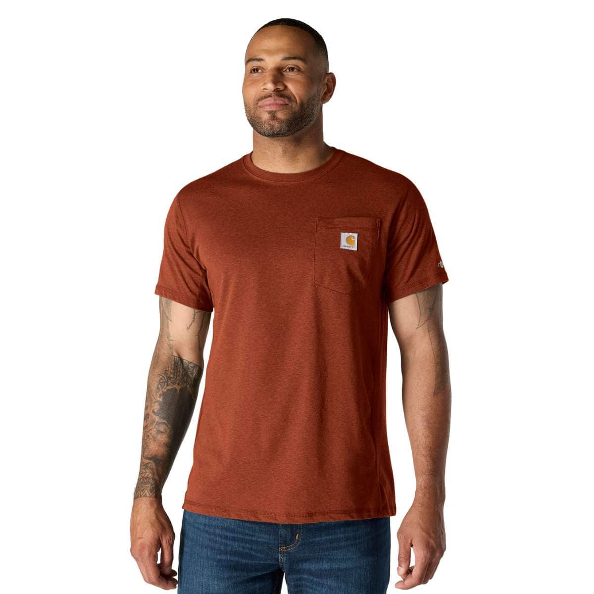Carhartt Force Relaxed T-Shirt — RG1-Homestead Red Heather, manufacturer product photo