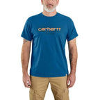 Carhartt Force Short-Sleeve Logo Graphic T-Shirt — 446-Light Huron Heather, manufacturer product photo