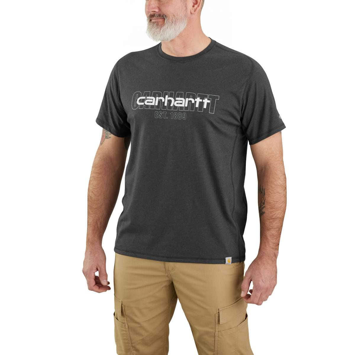 Carhartt Force Short-Sleeve Logo Graphic T-Shirt — CRH-Carbon Heather, manufacturer product photo