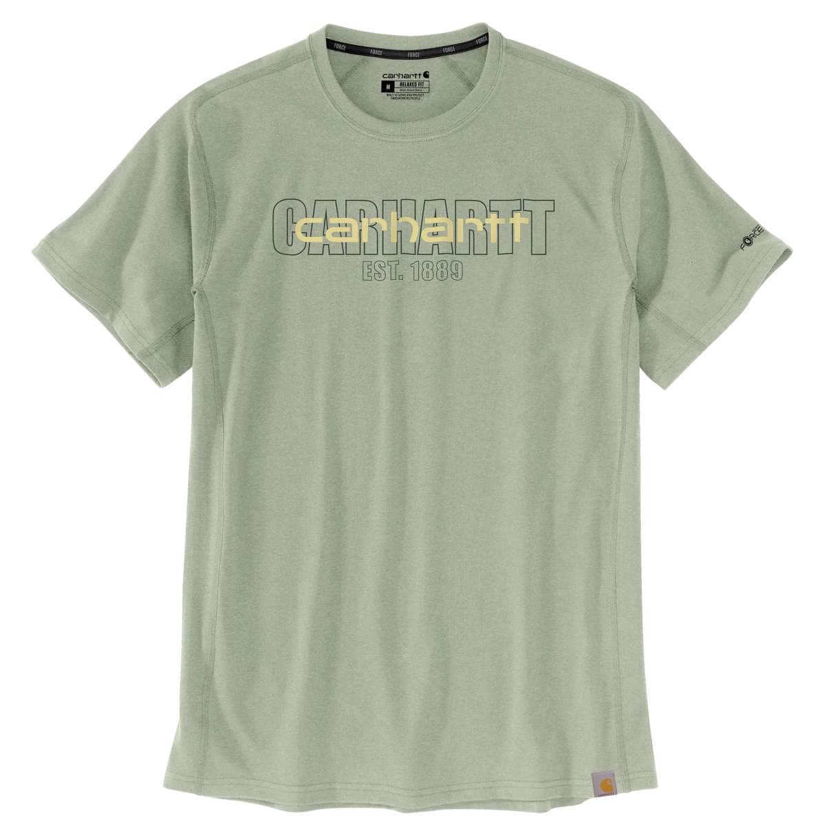 Carhartt Force Short-Sleeve Logo Graphic T-Shirt — GI7-Sage, manufacturer product photo