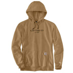 Carhartt Force Relaxed Fit Lightweight Logo Graphic Sweatshirt — BA0-Shaded Beach Heather, manufacturer product photo
