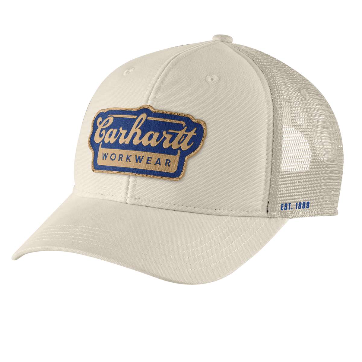 Carhartt Rugged Flex® Twill Mesh-Back Script Patch Cap — A35-Chalk, manufacturer product image