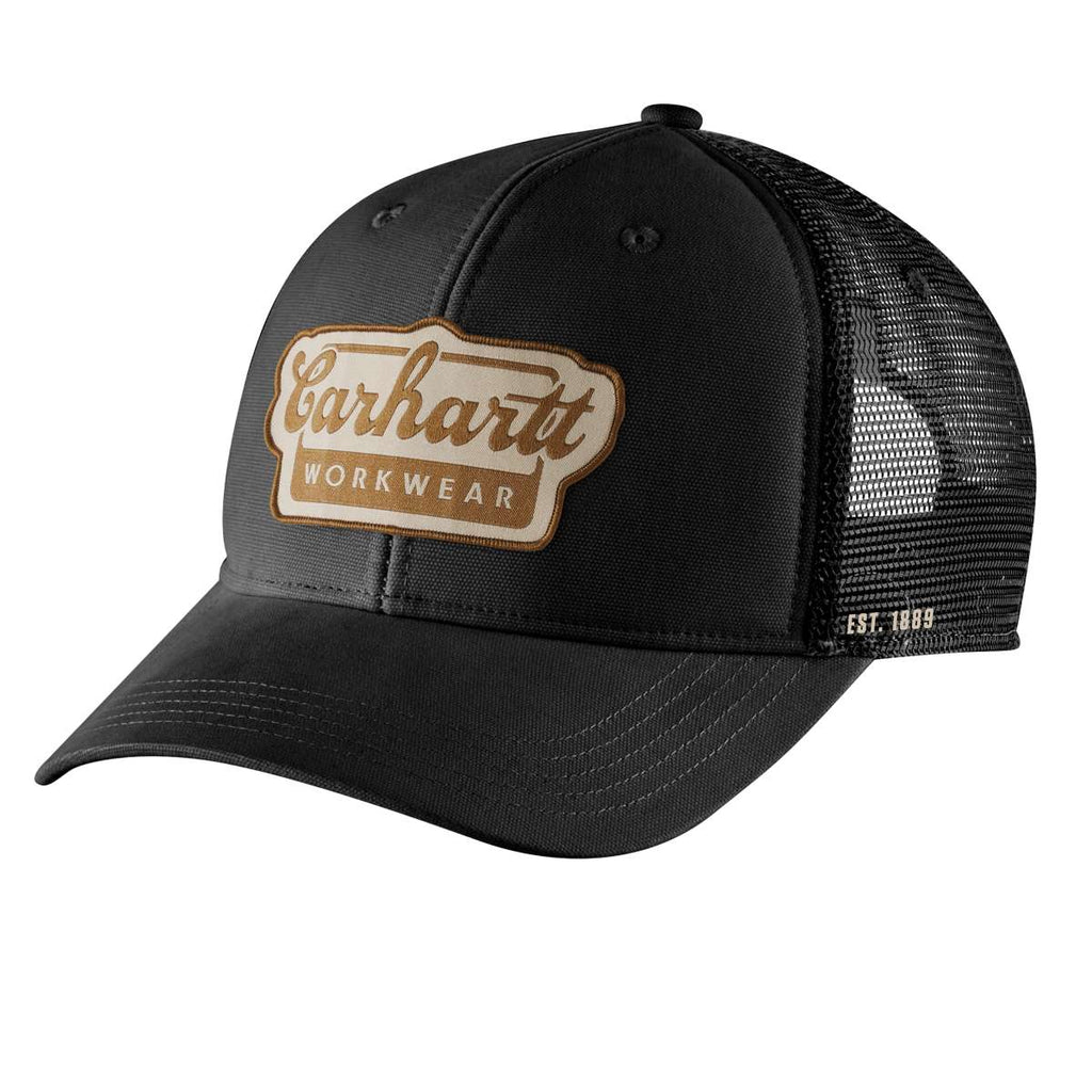 Carhartt Rugged Flex® Twill Mesh-Back Script Patch Cap — N04-Black, manufacturer product image