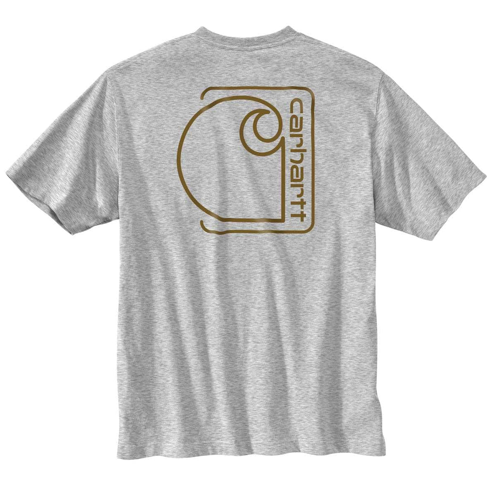 Carhartt Relaxed Fit Lightweight Short-Sleeve Pocket C Graphic T-Shirt — HGY-Heather Gray, manufacturer product image