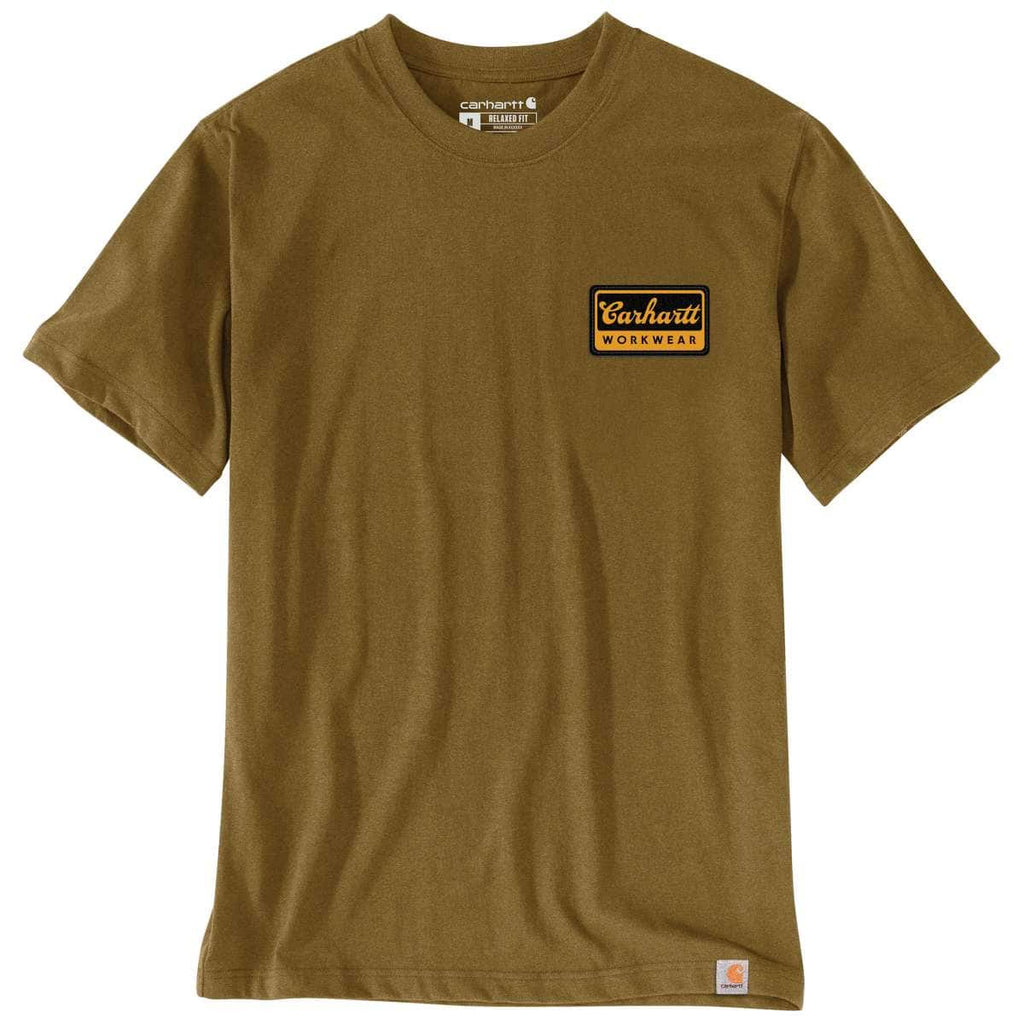 Carhartt Relaxed Fit Lightweight Short-Sleeve Script Patch T-Shirt — B98-Golden Grass Heather, manufacturer product image