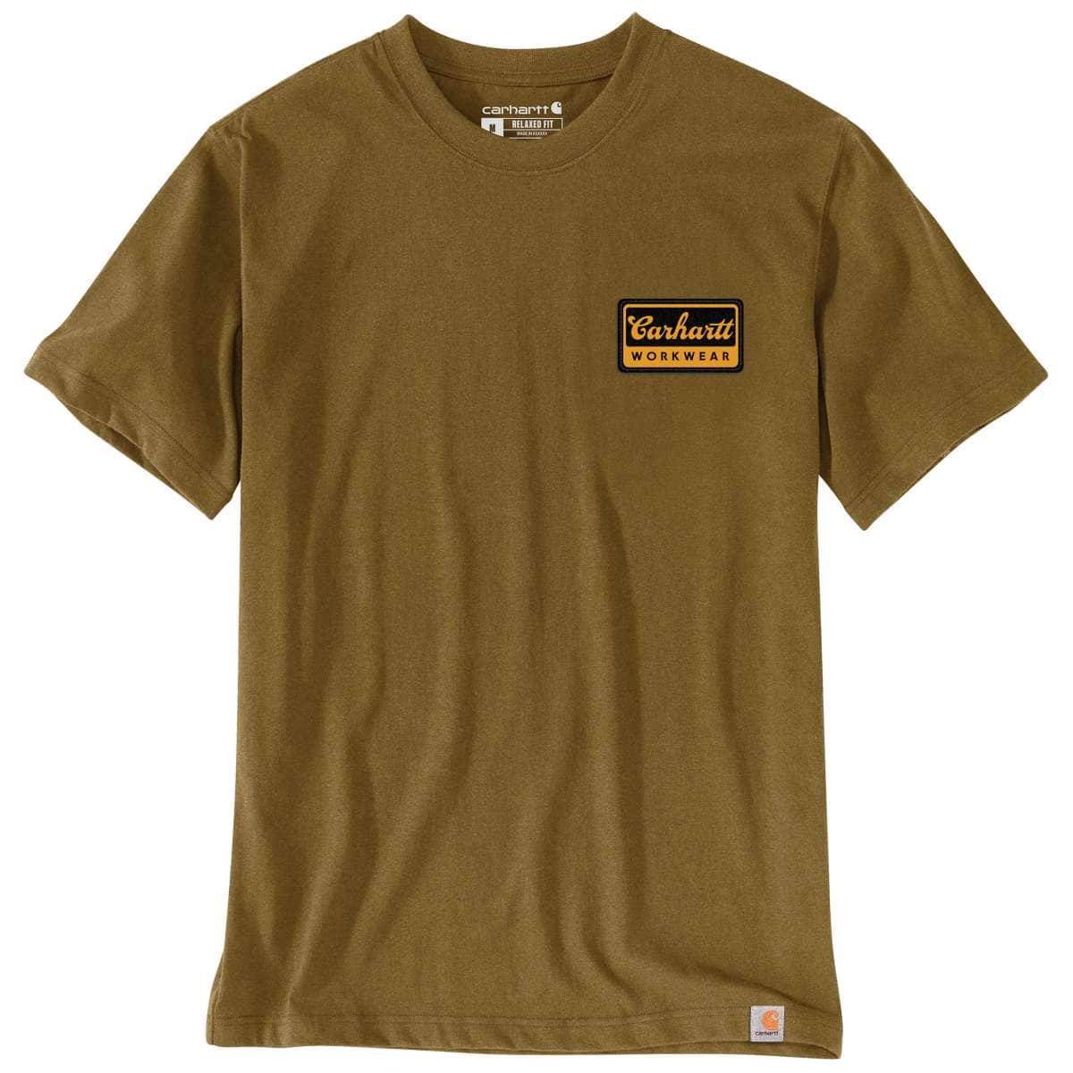Carhartt Relaxed Fit Lightweight Short-Sleeve Script Patch T-Shirt — B98-Golden Grass Heather, manufacturer product image