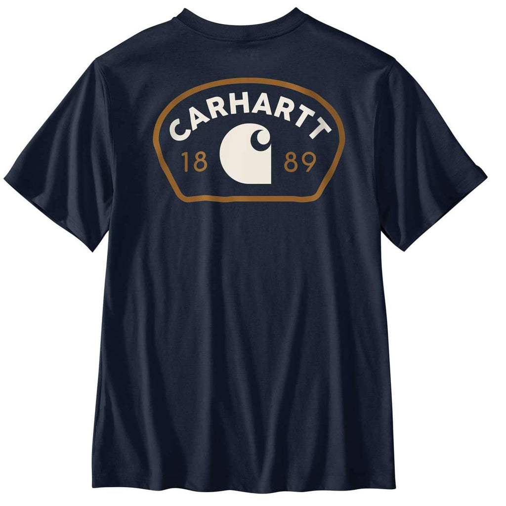 Carhartt Relaxed Fit Lightweight Short-Sleeve 1889 Graphic T-Shirt — I26-Navy, manufacturer product image