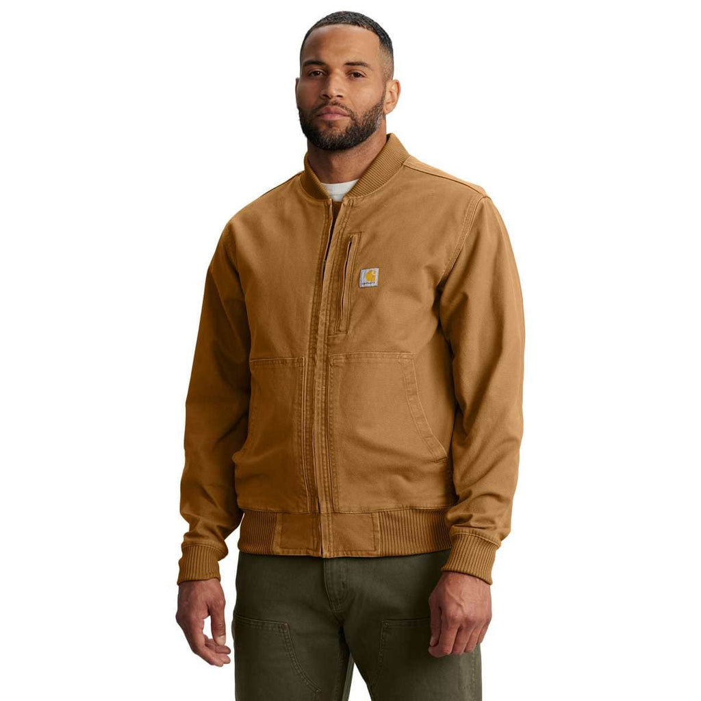 Carhartt Rugged Flex® Duck Relaxed Fit Bomber Jacket — Carhartt Brown, manufacturer product photo