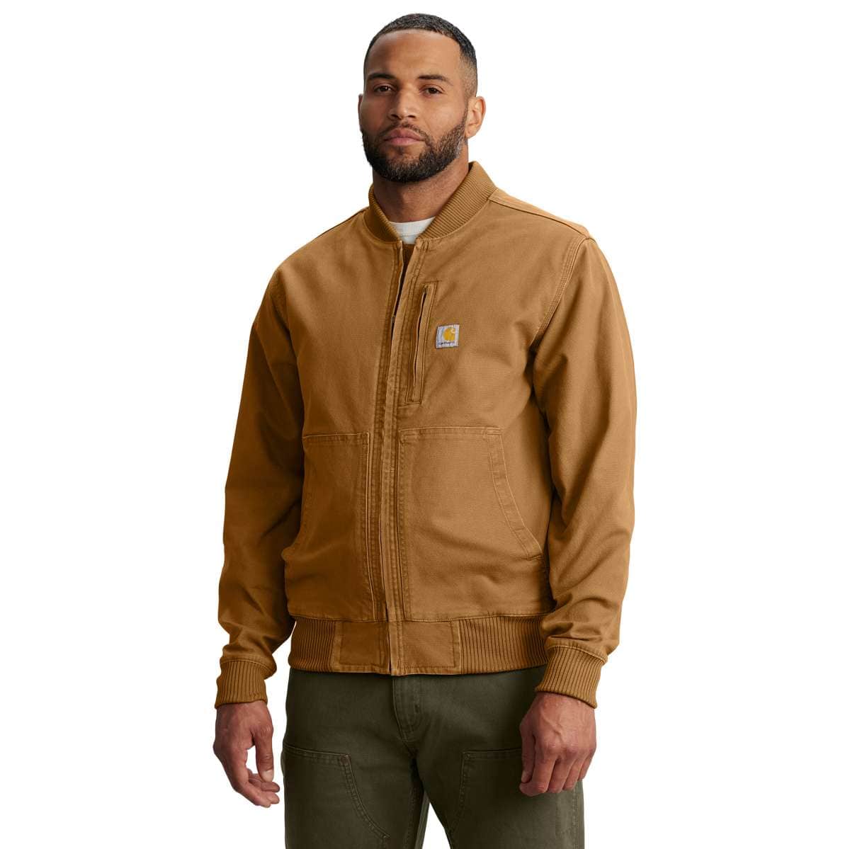 Carhartt Rugged Flex® Duck Relaxed Fit Bomber Jacket — Carhartt Brown, manufacturer product photo