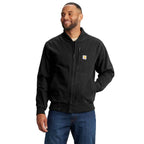 Carhartt Rugged Flex® Duck Relaxed Fit Bomber Jacket — Black, manufacturer product photo