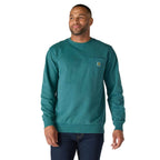 Carhartt Relaxed Fit Midweight Garment Dye French Terry Crewneck Pocket Sweatshirt — GM1-Greenstone, manufacturer product photo