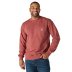 Carhartt Relaxed Fit Midweight Garment Dye French Terry Crewneck Pocket Sweatshirt — RD6-Dark Spice Red, manufacturer product photo