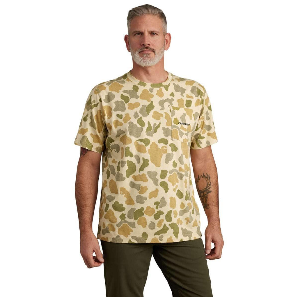 Carhartt Relaxed Fit Lightweight Short-Sleeve Pocket Camo Logo Graphic T-Shirt — A41-Beach Signature Camo, manufacturer product image