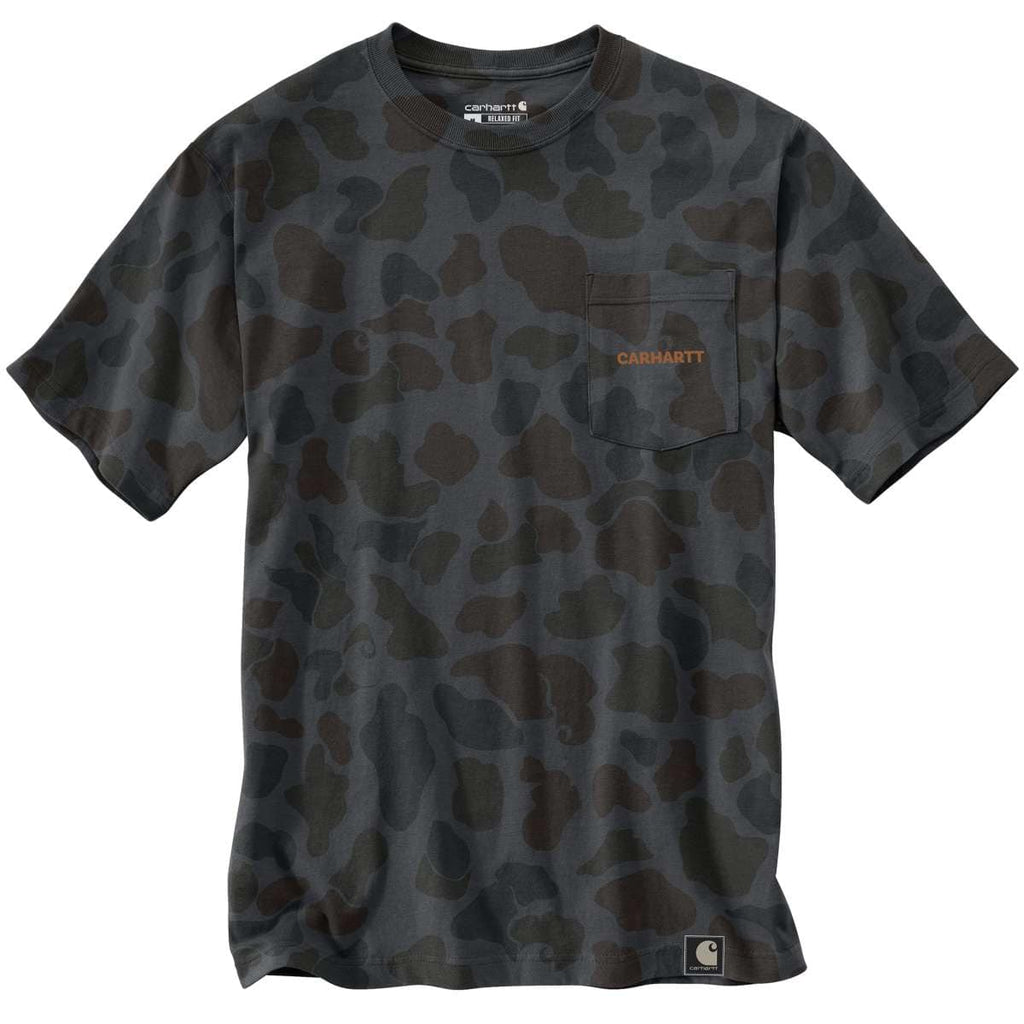 Carhartt Relaxed Fit Lightweight Short-Sleeve Pocket Camo Logo Graphic T-Shirt — EA8-Shadow Signature Camo, manufacturer product image