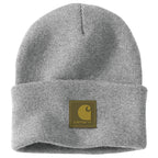 Carhartt Knit Rubber Patch Beanie — HGY-Heather Gray, manufacturer product photo