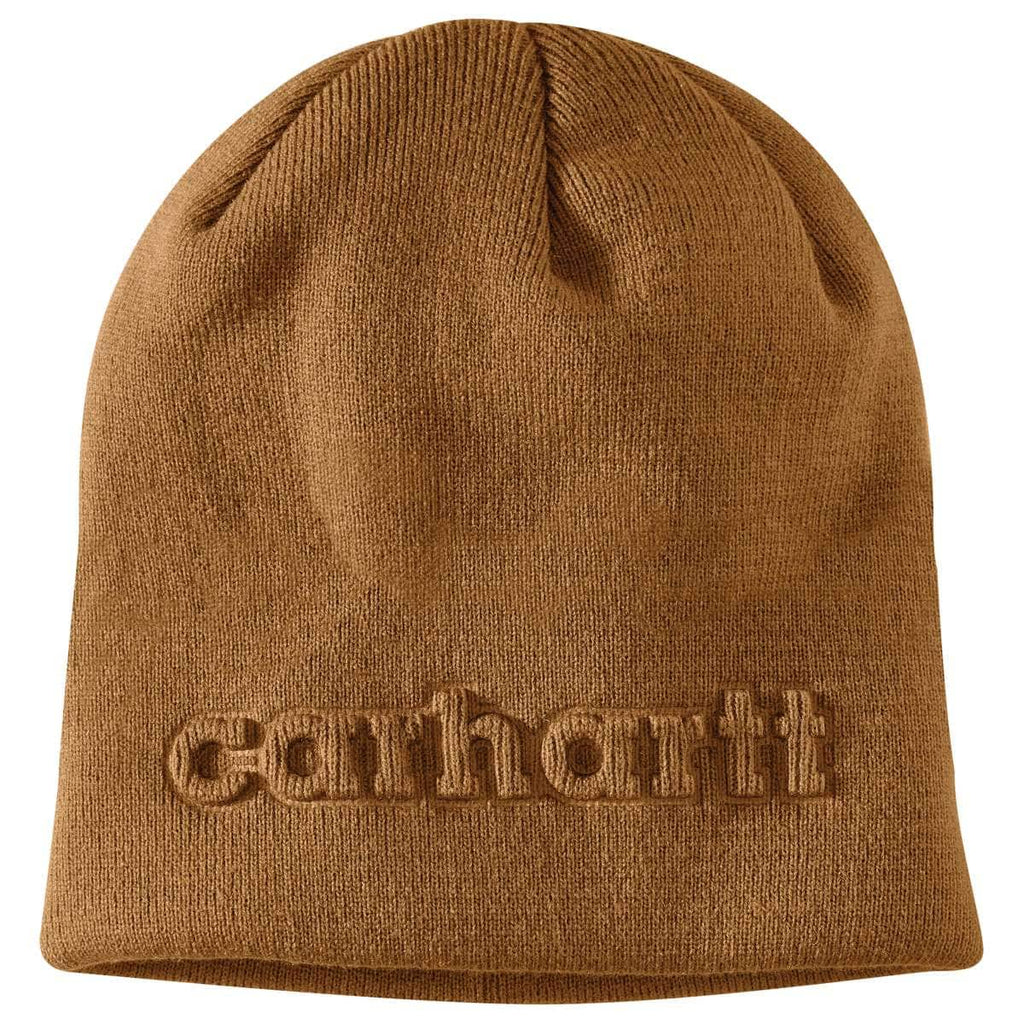Carhartt Knit Embossed Beanie — BRN-Carhartt Brown, manufacturer product photo