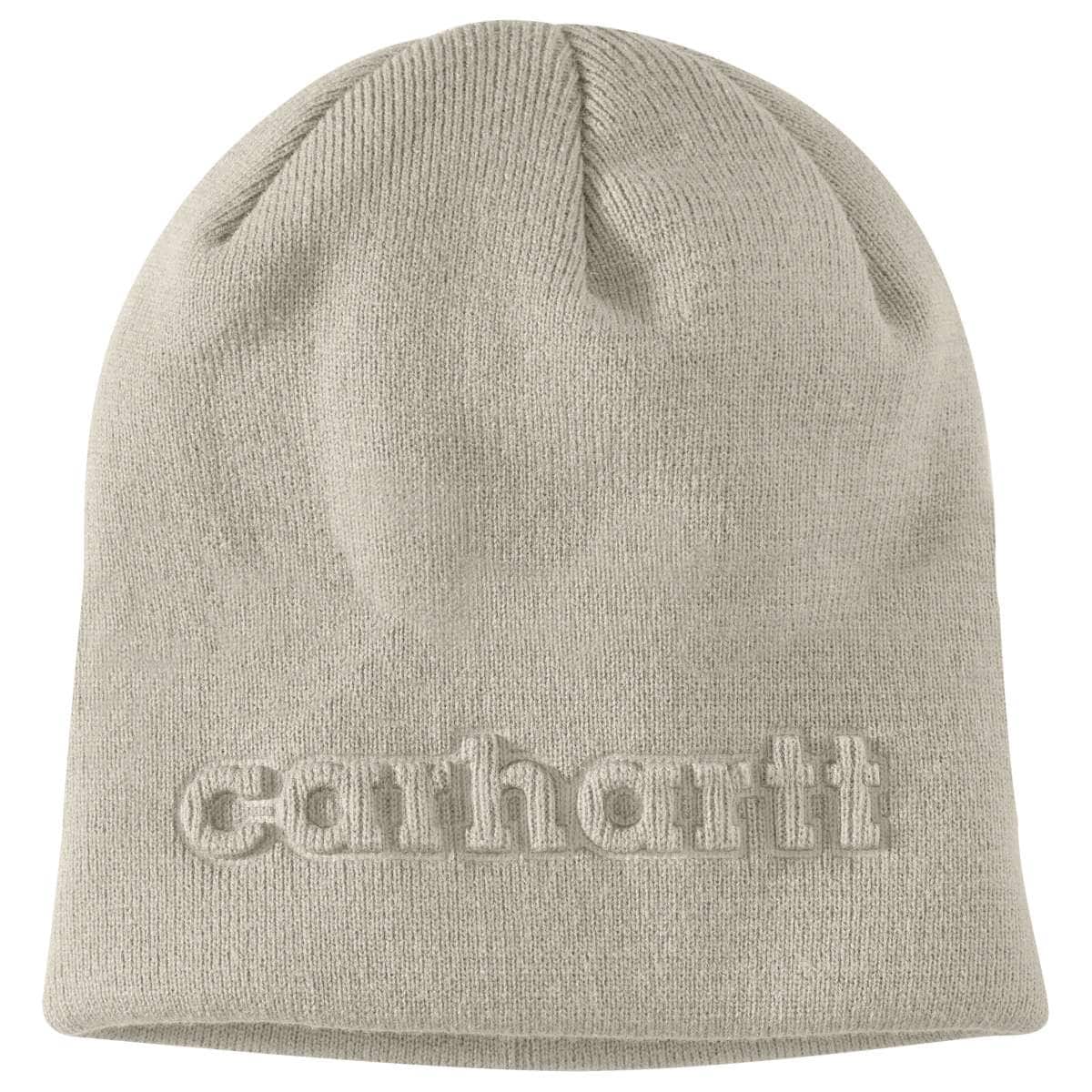 Carhartt Knit Embossed Beanie — EC0-Cobblestone, manufacturer product photo