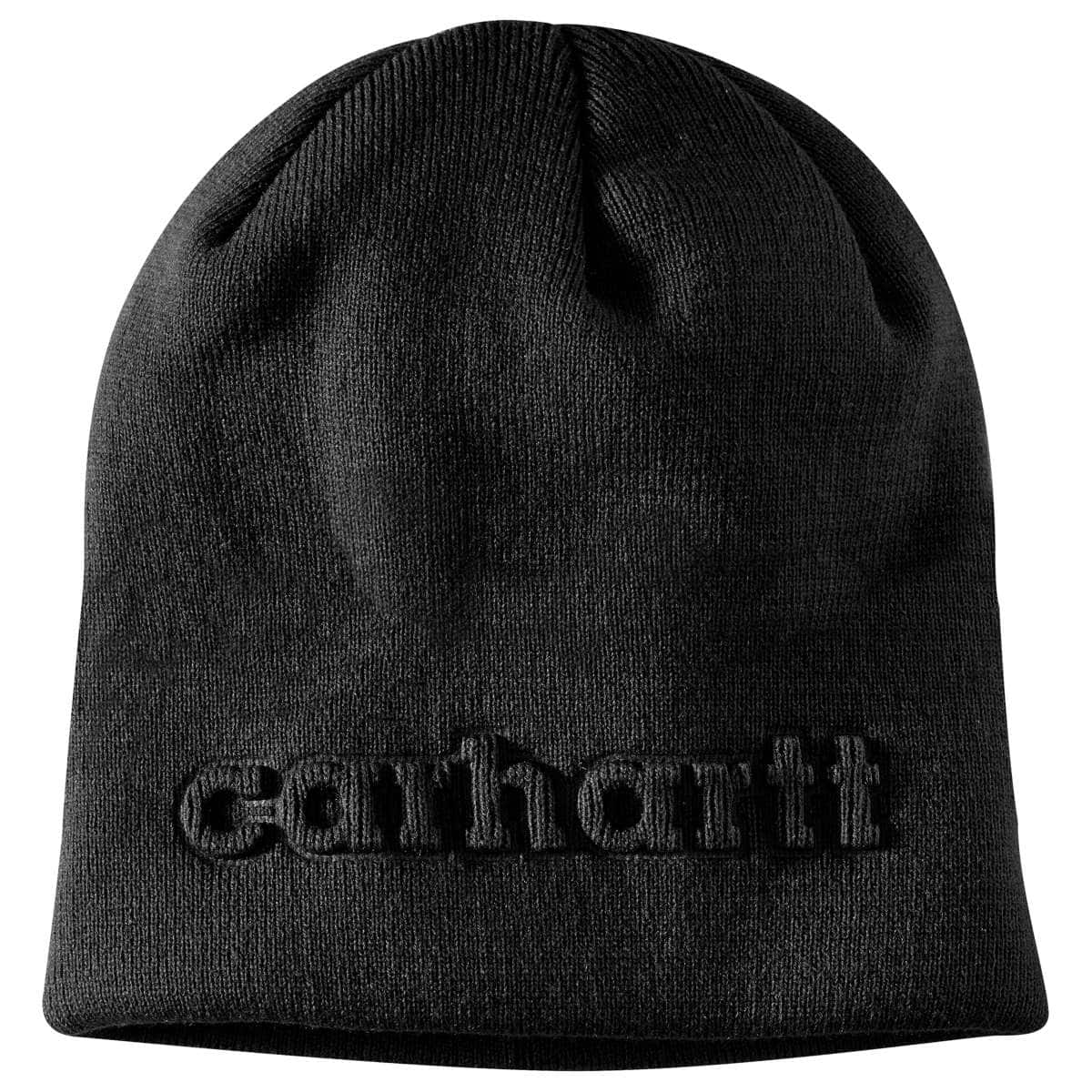 Carhartt Knit Embossed Beanie — N04-Black, manufacturer product photo