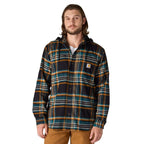 Carhartt Rugged Flex™ Relaxed Fit Flannel Fleece Lined Hooded Shirt Jac — N61-Black, manufacturer product photo