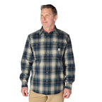 Carhartt Loose Fit Heavyweight Flannel Long-Sleeve Plaid Shirt — I26-Navy, manufacturer product photo