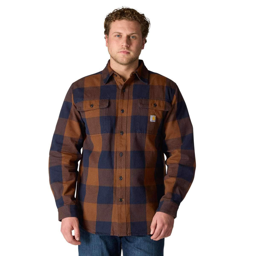 Carhartt Loose Fit Heavyweight Flannel Long-Sleeve Plaid Shirt — RDK-Red Duck, manufacturer product photo