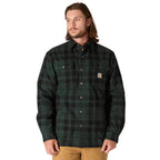 Carhartt Relaxed Fit Flannel Sherpa-Lined Shirt Jac — G15-Forestry Green, manufacturer product photo