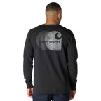 Carhartt Relaxed Fit Heavyweight Long-Sleeve Pocket C Graphic T-Shirt — BLK-Black, manufacturer product photo