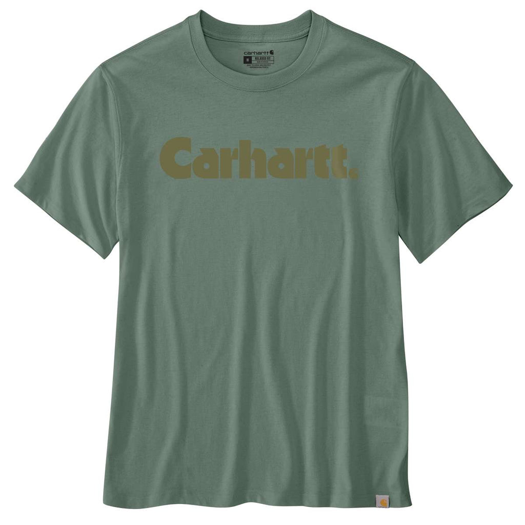 Carhartt Relaxed Fit Lightweight Short-Sleeve Logo Graphic T-Shirt 2025 — GN7-Green Slate, manufacturer product photo