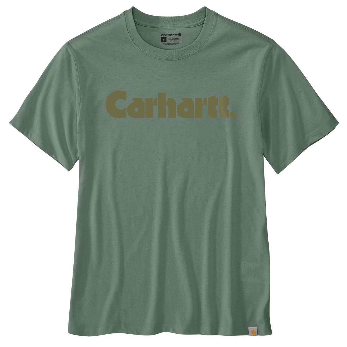 Carhartt Relaxed Fit Lightweight Short-Sleeve Logo Graphic T-Shirt 2025 — GN7-Green Slate, manufacturer product photo