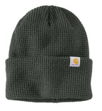 Carhartt Knit Waffle Beanie — G15-Forestry Green, manufacturer product photo