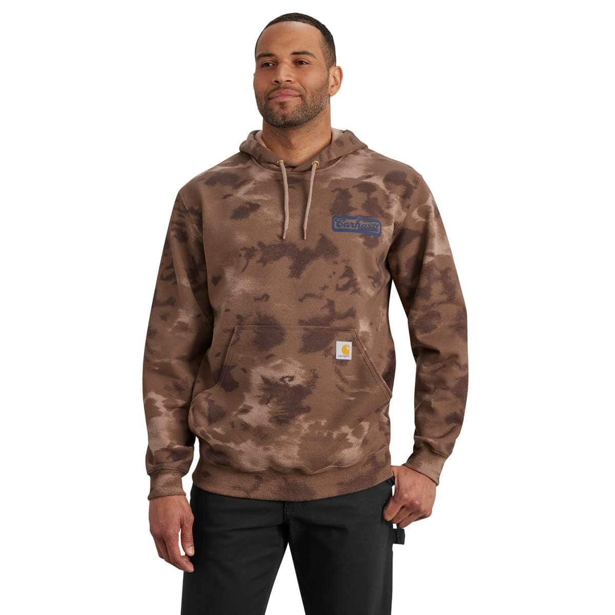 Carhartt Loose Fit Midweight Watercolor Camo Graphic Sweatshirt — BC8-Soft Sepia Cloud Camo, manufacturer product image