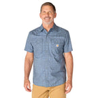 Carhartt Montana Bozeman Relaxed Short Sleeve Plaid Shirt — HT9-Iron Blue Bandana Print, manufacturer product photo